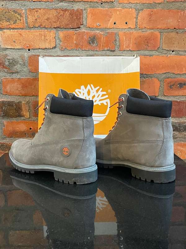 Timberland Premium Heritage 6" GREY NUBUCK LEATHER Waterproof Boots - Mens Size 11.5 - EARTHKEEPERS