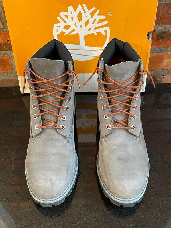 Timberland Premium Heritage 6" GREY NUBUCK LEATHER Waterproof Boots - Mens Size 11.5 - EARTHKEEPERS
