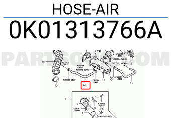 KIA SPORTAGE AIR INTAKE HOSE OK01313766A