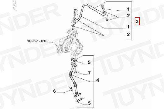 FIAT STILO TURBO OIL FEED PIPE 19953082