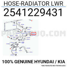 HYUNDAI LOWER  RADIATOR HOSE 2541229431