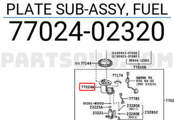 TOYOTA AURIS,AVENSIS COROLLA PLATE SUB FUEL SUCTION 7702402320