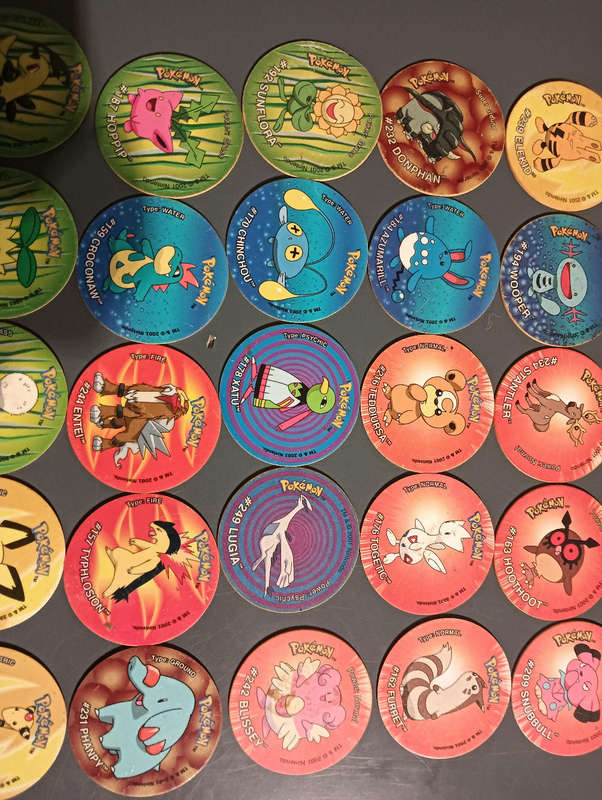 Pokemon Tazos from the world of Jotho