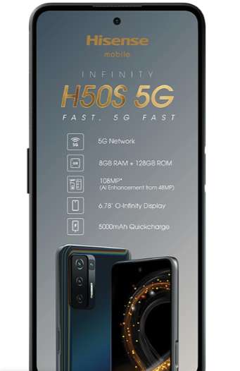 Hisense H50s 5G 128GB Single Sim - Black