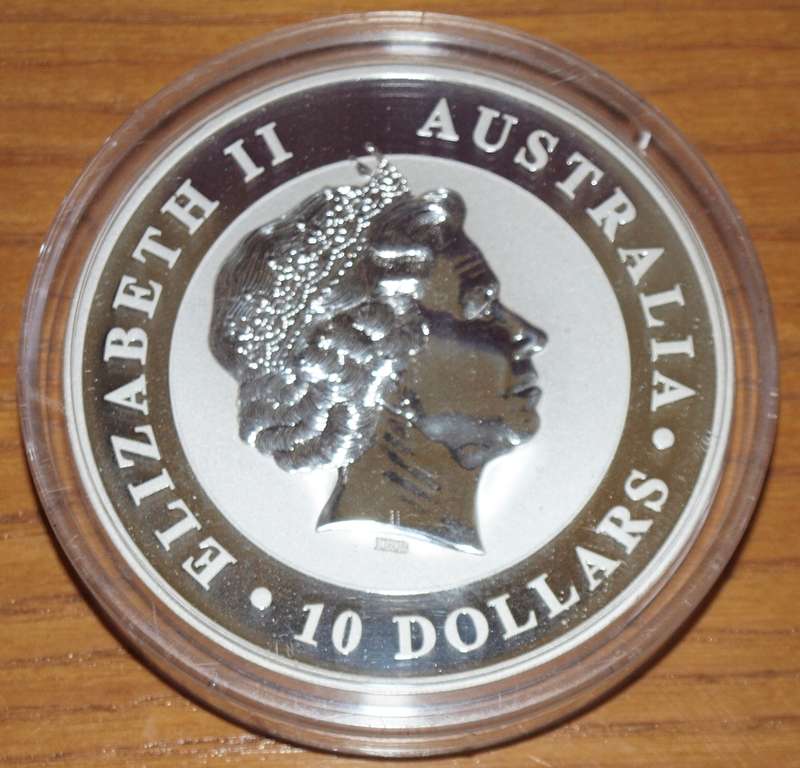 2014 AUSTRALIAN KOOKABURRA 10 AUD, 10 Oz of 999 SILVER COIN IN CAPSULE by PERTH MINT AUSTRALIA