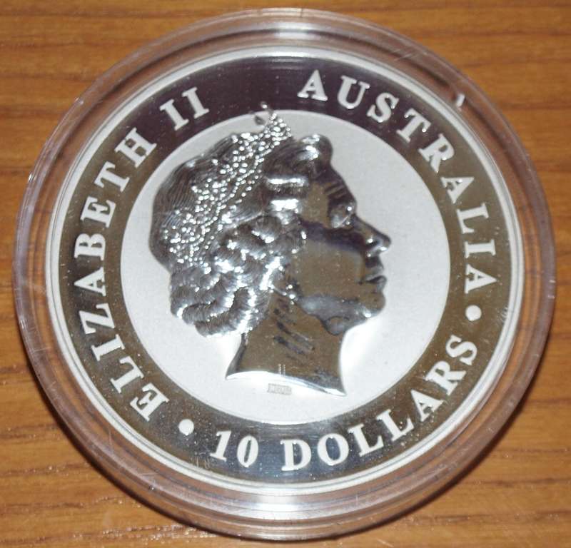 2014 AUSTRALIAN KOOKABURRA 10 AUD, 10 Oz of 999 SILVER COIN IN CAPSULE by PERTH MINT AUSTRALIA