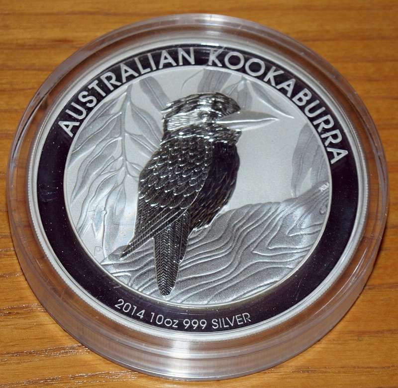 2014 AUSTRALIAN KOOKABURRA 10 AUD, 10 Oz of 999 SILVER COIN IN CAPSULE by PERTH MINT AUSTRALIA