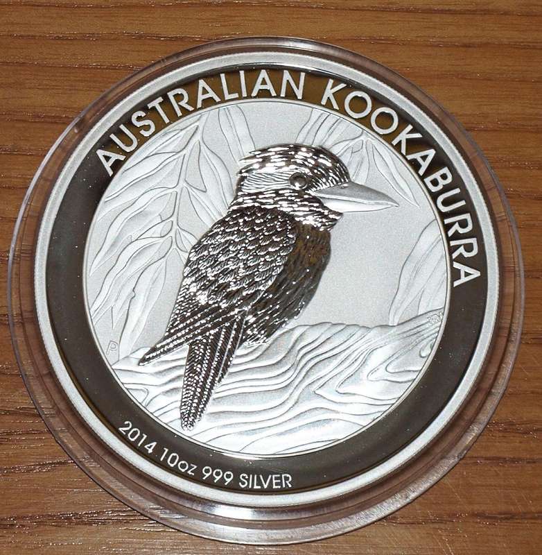 2014 AUSTRALIAN KOOKABURRA 10 AUD, 10 Oz of 999 SILVER COIN IN CAPSULE by PERTH MINT AUSTRALIA