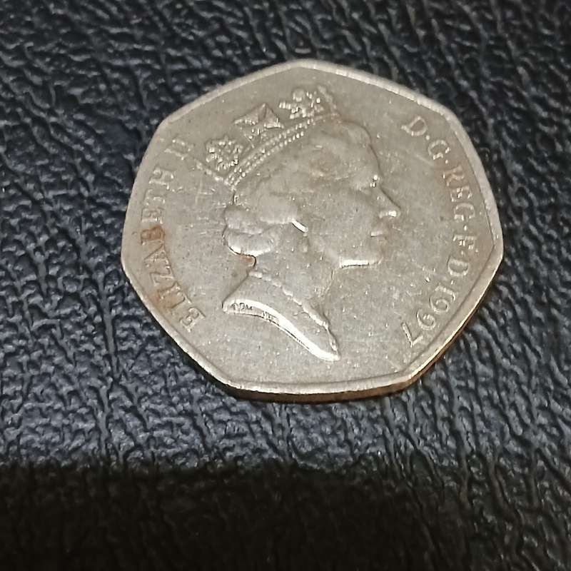 1997 Elizabeth II D.G. REG. F.D. 50 Pence Coin RARE + extra coins