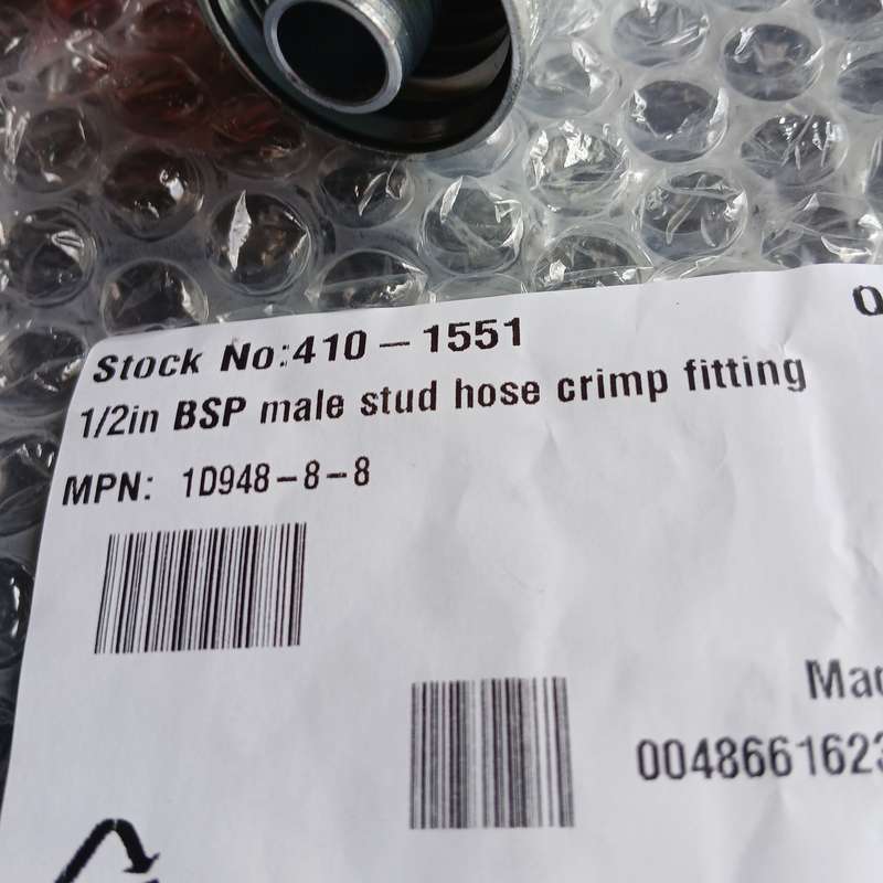 Parker Straight Hose to Port Hose to Male BSP Parallel Pipe - Rigid (60° Cone), 1D948-8-8