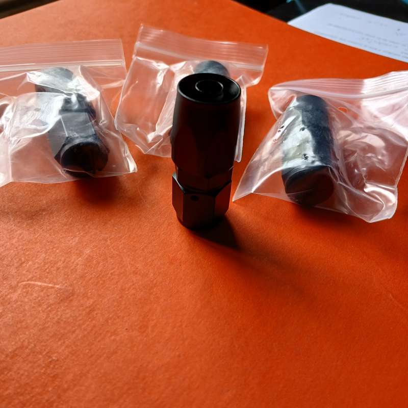 AN6 6AN Straight Swivel Hose End Fitting for Braided Fuel Line Aluminum Black 4PCS