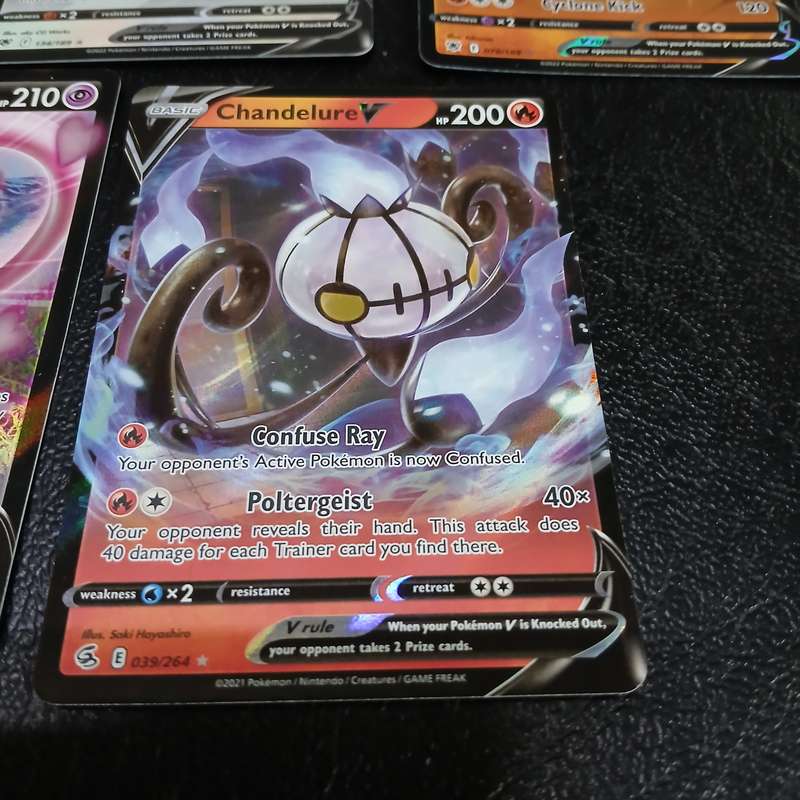 7 Pokémon V cards: Hisuian Sneasler V, Wyrdeer V, Lucario V, Enamorus V, Chandelure V, and Boltund V