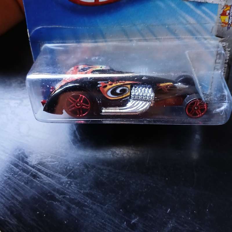 2000 Hot Wheels #162 Autonomicals 5/5 HAMMERED COUPE Black w/Red Pr5 Spoke Wheel