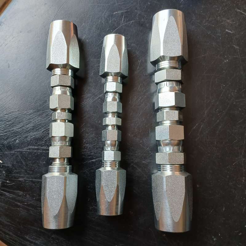 Set of 3 - Reusable 2 Wire Hydraulic Hose Field Repair Fitting 1/4" 3/8" & 1/2