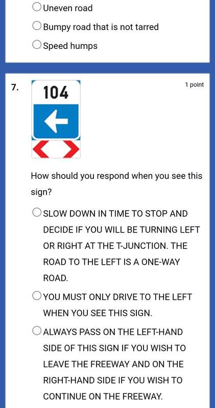 K53 online learners licence practice test