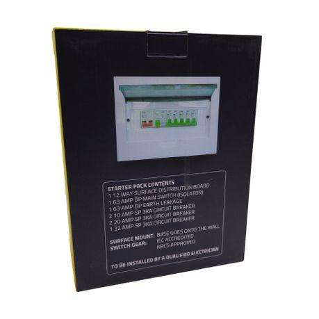 12-Way Surface Mount Wall PVC Distribution Board Kit