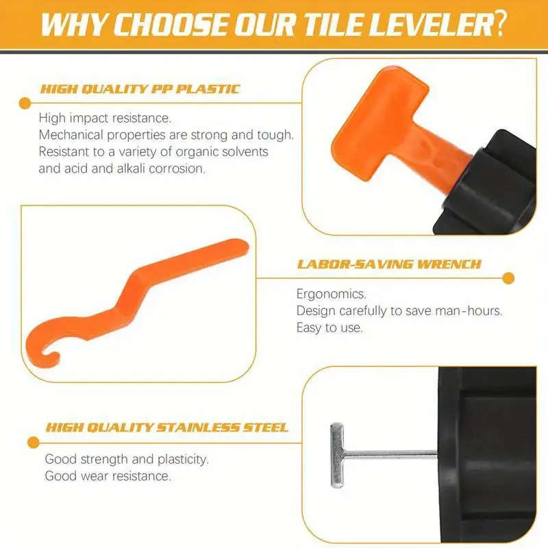 Construction Tools Reusable Tile Leveling System