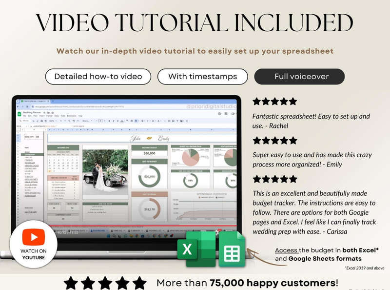 Ultimate Wedding Planner Excel and Google Sheet Tamplate