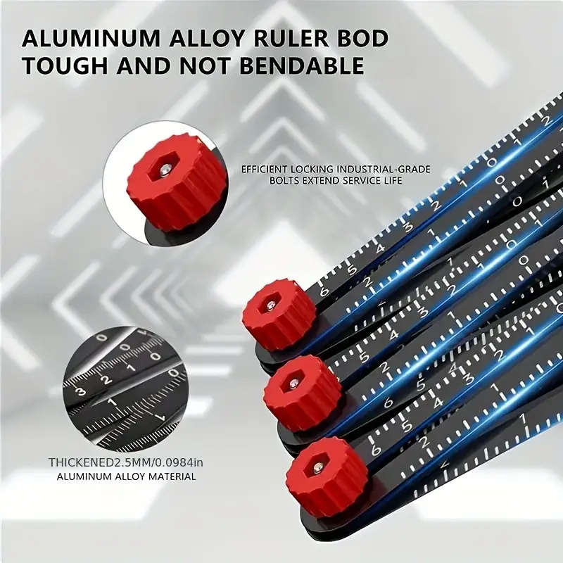 1pc Movable Multi-angle Measuring Ruler