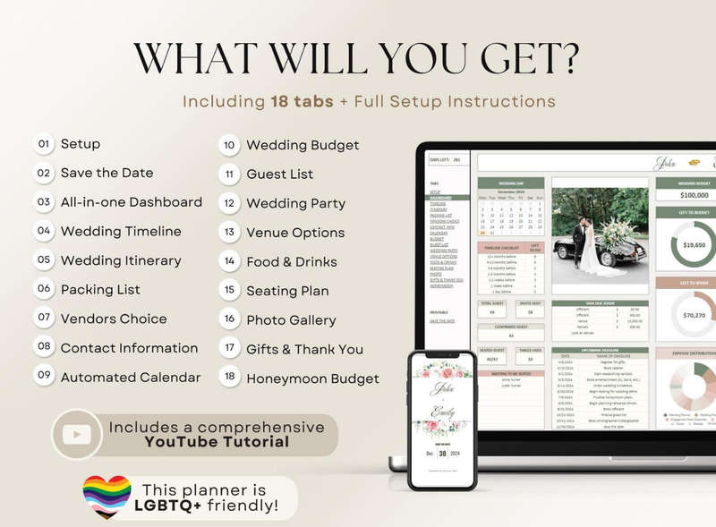 Ultimate Wedding Planner Excel and Google Sheet Tamplate