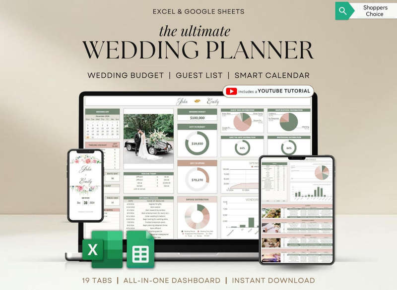 Ultimate Wedding Planner Excel and Google Sheet Tamplate