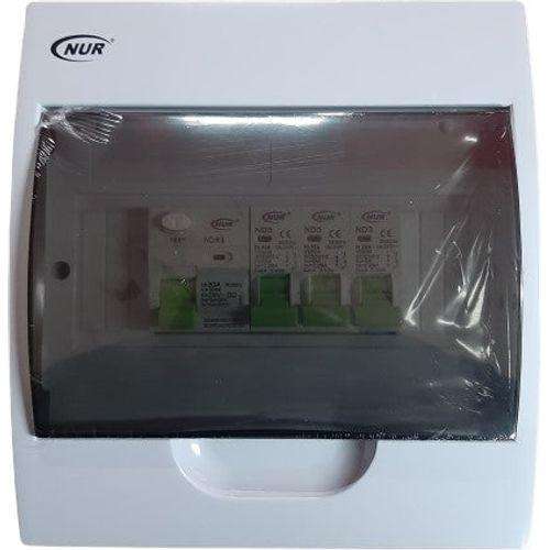 8-Way Surface Mount PVC Distribution Board Kit (63A Earth Leakage + 3 MCBs)