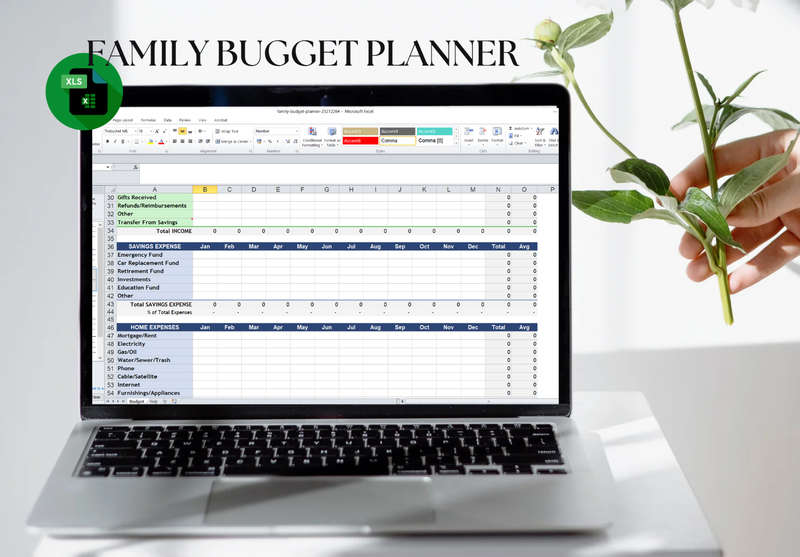 Family Budget Planner Excel Spread Sheet and Google Sheet
