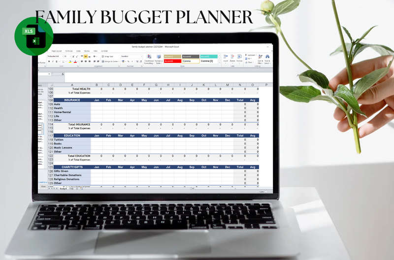Family Budget Planner Excel Spread Sheet and Google Sheet