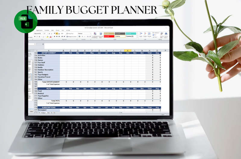 Family Budget Planner Excel Spread Sheet and Google Sheet