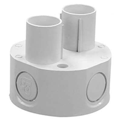 Junction Box PVC 2 Spout 20mm (No Screws & Lid)