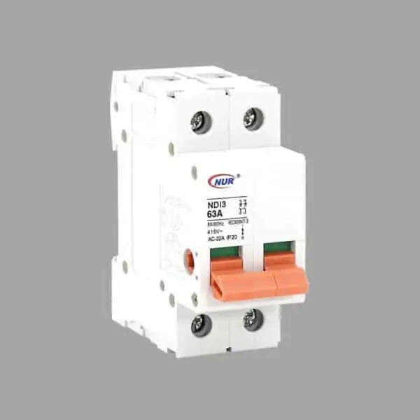 63 Amp Double Pole DIN Rail Isolator Switch  230/400V