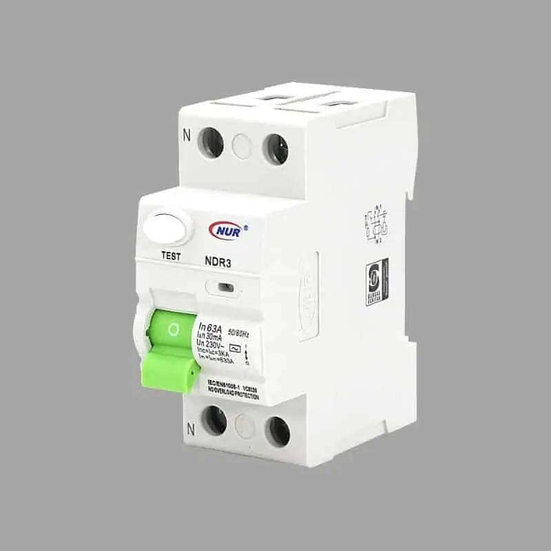NDR-3 DIN Rail Earth Leakage Circuit Breaker (ELCB)  2 Pole