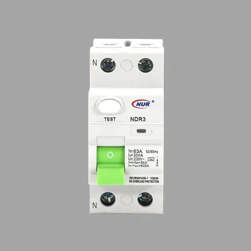 NDR-3 DIN Rail Earth Leakage Circuit Breaker (ELCB)  2 Pole