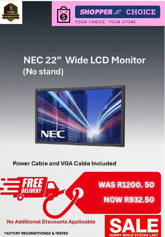 22 NEC EA234WMI-BK WIDE LCD (NO STAND)