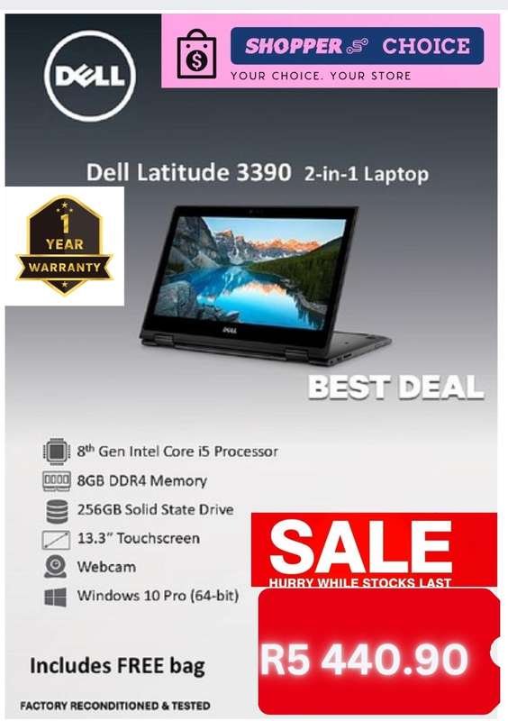 Dell Latitude 3390 2-in-1  13.3 FHD Touchscreen Convertible Business Laptop with Intel® Core i5