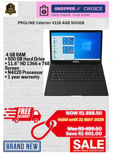 PROLINE Celeron V116 4GB 500GB