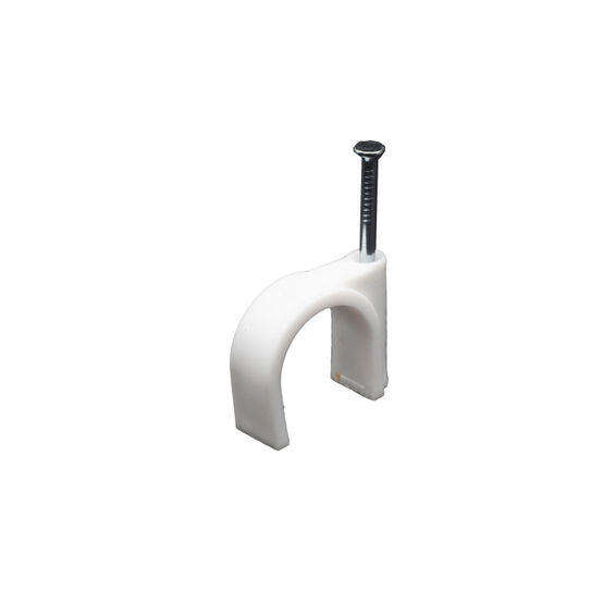 20mm PVC Conduit Clip with Wall Nail  White