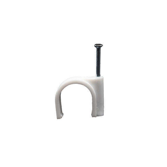 20mm PVC Conduit Clip with Wall Nail  White