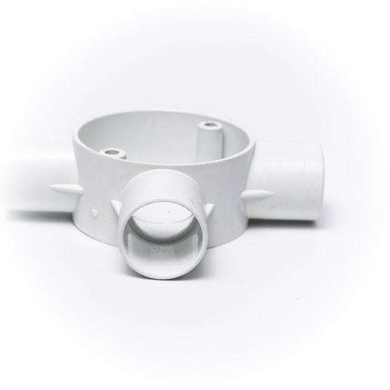 3-Way PVC Conduit Box  Angle Junction for Electrical Surface Wiring
