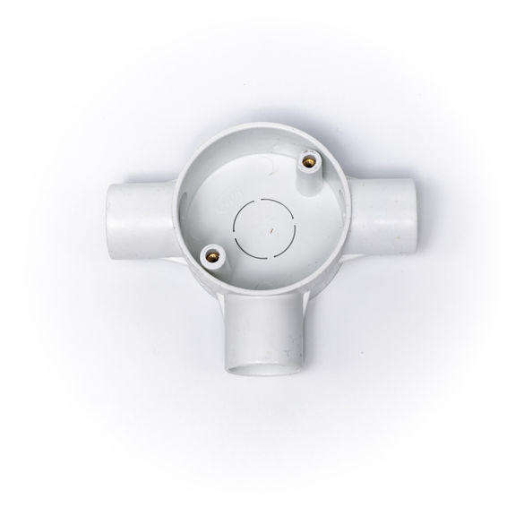 3-Way PVC Conduit Box  Angle Junction for Electrical Surface Wiring
