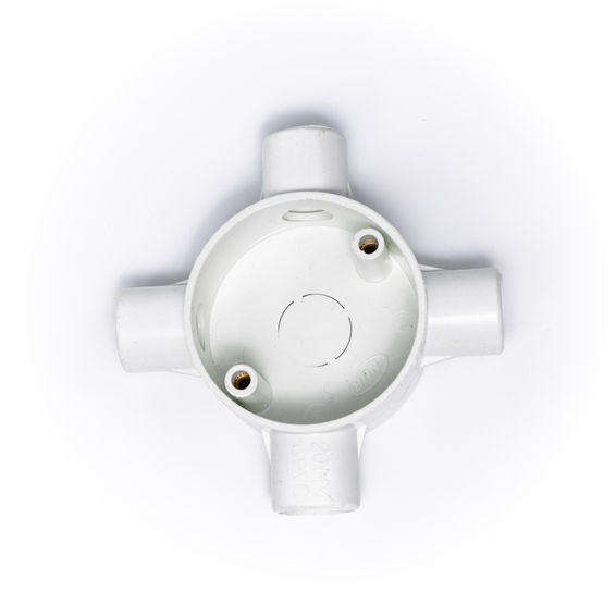 20mm 4-Way PVC Conduit Box  Cross Junction for Electrical Surface Wiring