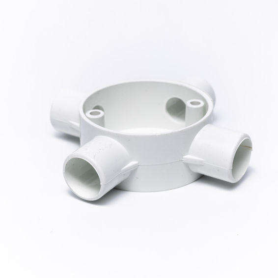 20mm 4-Way PVC Conduit Box  Cross Junction for Electrical Surface Wiring