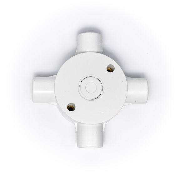20mm 4-Way PVC Conduit Box  Cross Junction for Electrical Surface Wiring