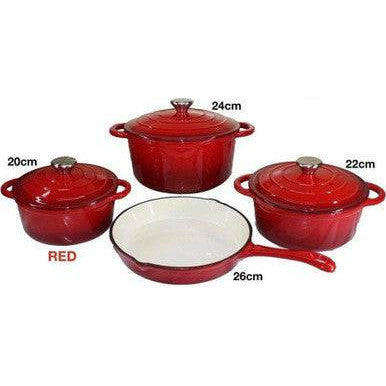 Premium 7 Piece Enamel Cast Iron Cookware Set for All Heat Sources