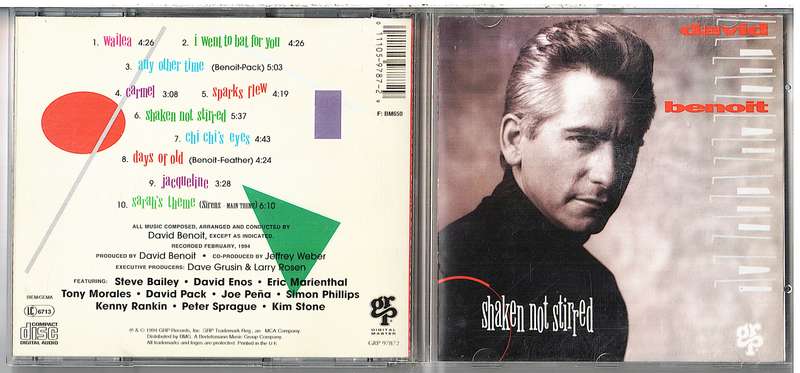 David Benoit - Shaken Not Stirred CD [EUROPEAN IMPORT]