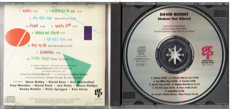 David Benoit - Shaken Not Stirred CD [EUROPEAN IMPORT]