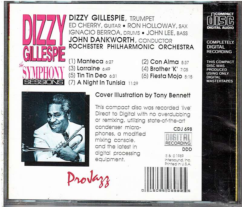 Dizzy Gillespie - The Symphony Sessions, August 25th, 1989 CD
