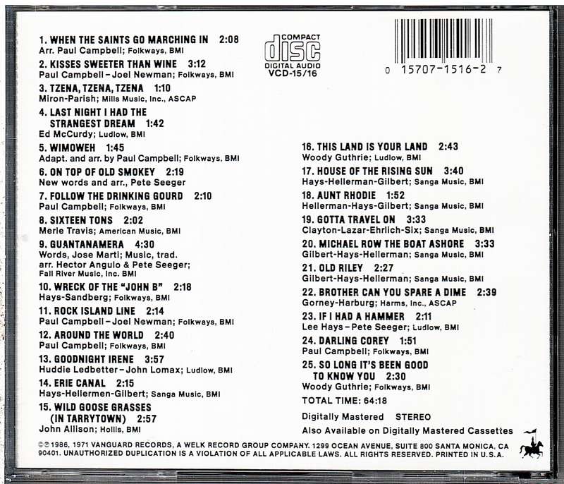 The Weavers - The Weavers Greatest Hits CD