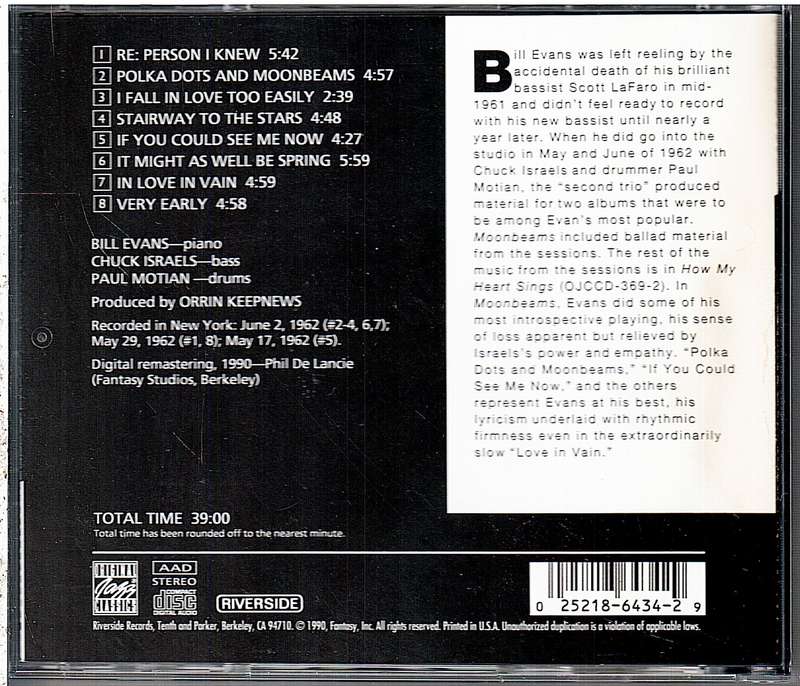 The Bill Evans Trio - Moon Beams CD [US IMPORT]