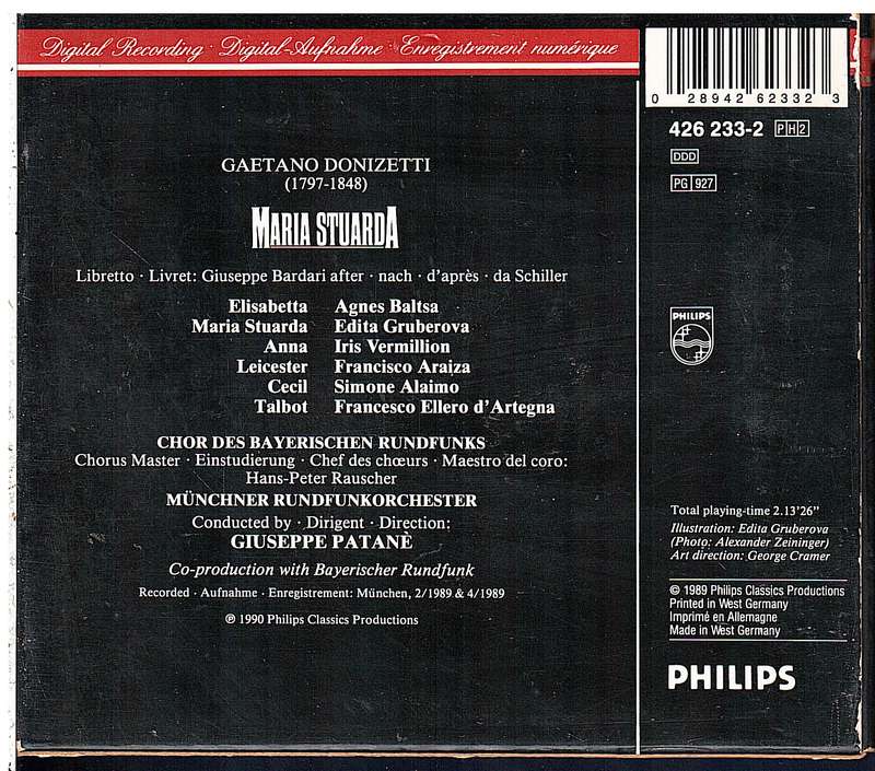 Donizetti: Maria Stuarda 2 CD set - Gruberova et al/Munchner Rundfunkorchester/Giuseppe Patane Cond